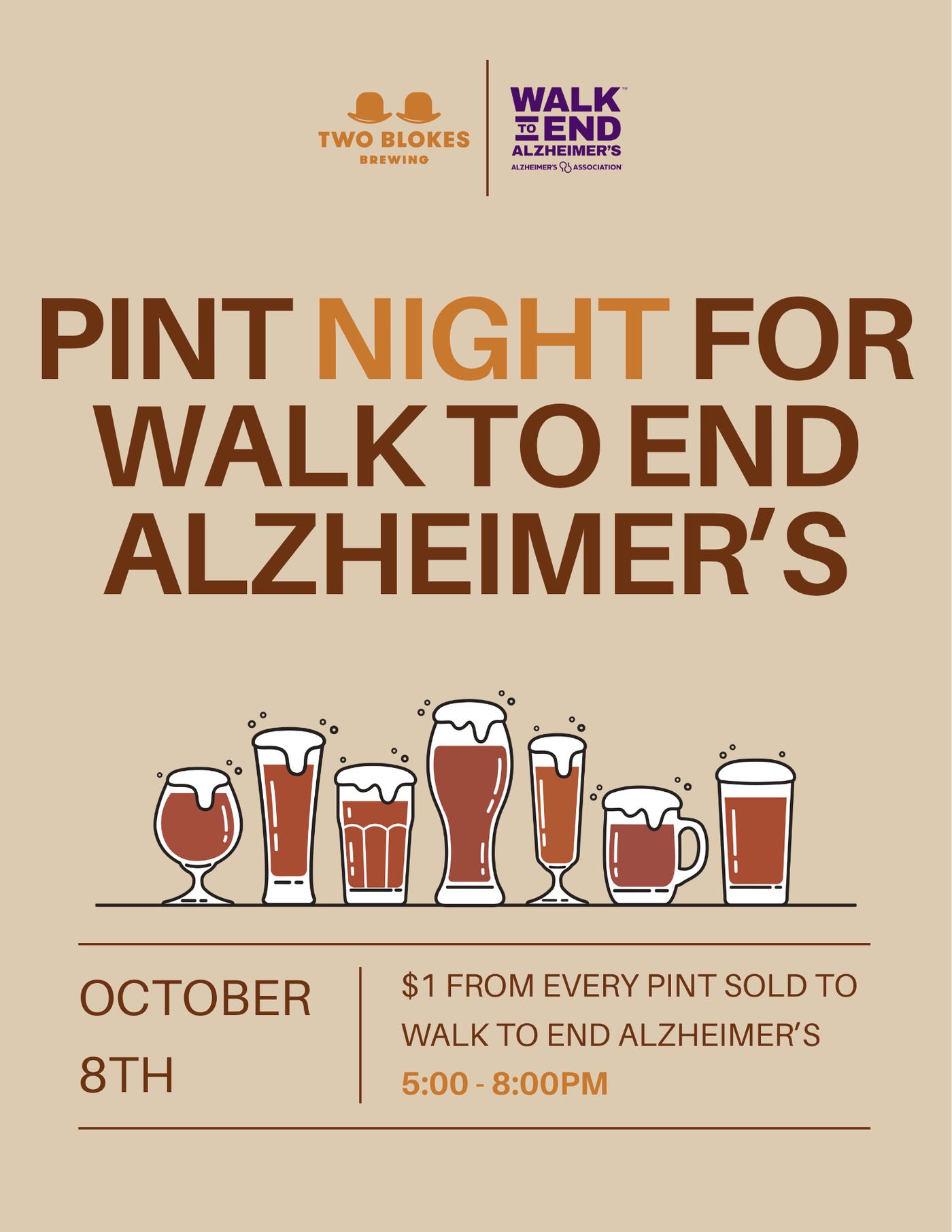 Pint Night - Walk to End Alzheimer's